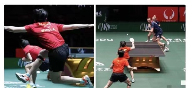 王楚钦闪电补位爆冲，莎莎折腰遮掩，成都混双赛场见证八年默契